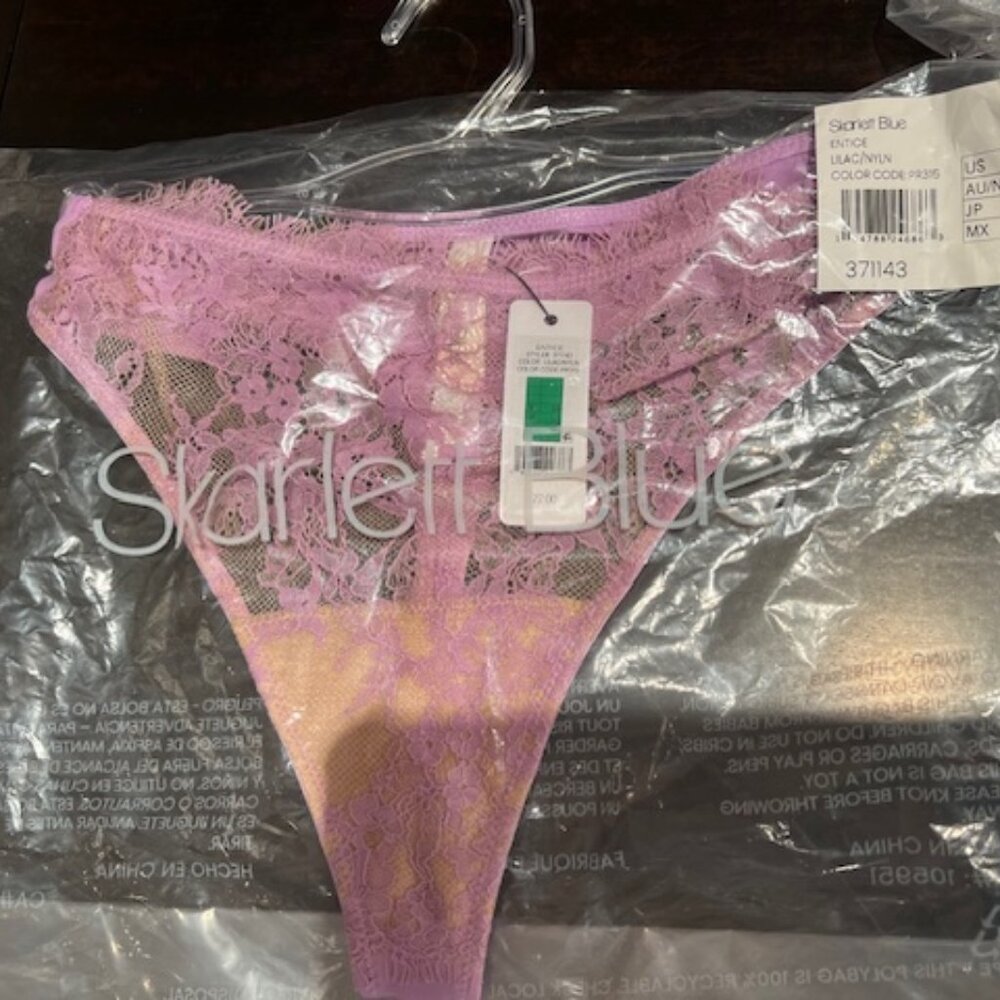 Skarlett Blue NWT Entice Thong Underwear. Purple/Lilac. Sold out at SkarlettBlue